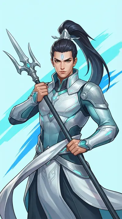 二郎神的当代神话数字插画；创作形象，不代表榜首